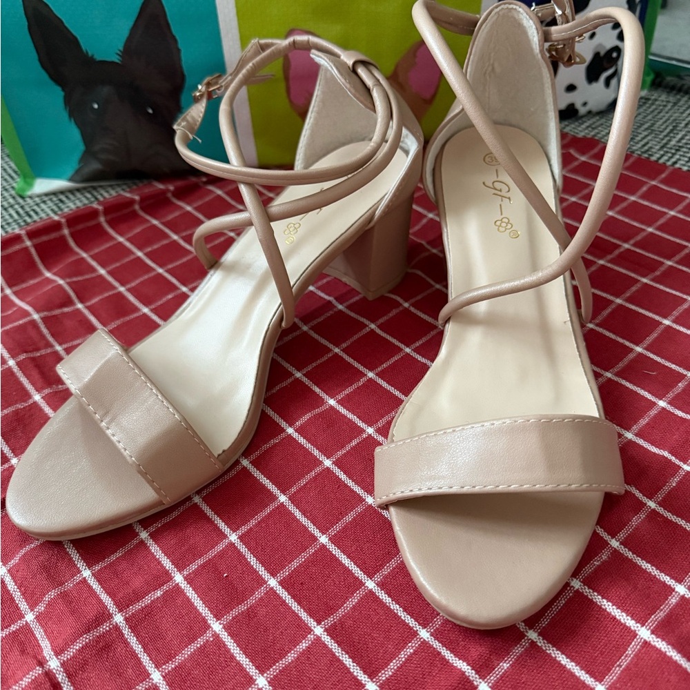 Elegant Beige Strappy Heels